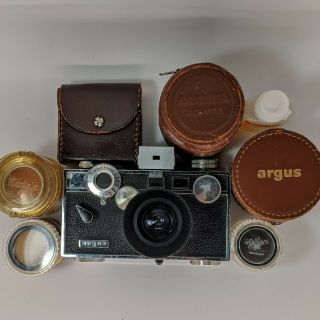 Argus C3 Telephoto Lens Bundle 100mm F/4.  5 Plus Accessories Wide Angle Lens 35mm