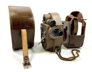 Vintage Rare 1940s Revere Eight 8mm Movie Camera Model 88 W/ Brown Leather Case