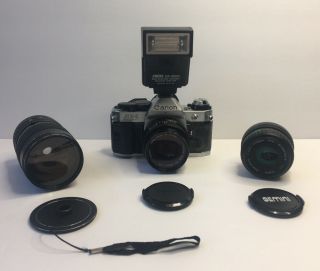 Canon Ae - 1 Program Camera With Lens And Flash
