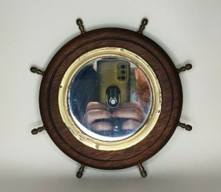 Vintage Boat / Ship Wheel Mirror Nautical
