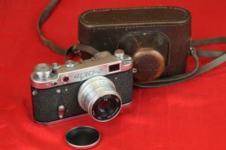 Early Fed 2 Russian Soviet Rangefinder 35mm Film Camera,  Industar 26m F5 Lens