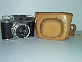 1955 Bolsey Jubilee 35mm Film Rangefinder Camera W/ Case F2.  8 45mm Lens 1:2.  8