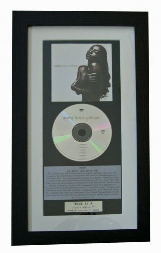 Sade Love Deluxe Classic Cd Album Gallery Quality Framed,  Express Global Ship
