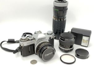 Canon Ae - 1 Camera Bundle,  Lenses