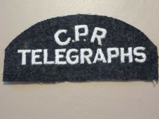 Vintage Cpr Shoulder Title Patch For A Telgragh Delivery Boys Uniform