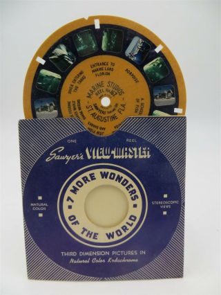 View Master Reel 167,  Marine Studios,  Fl,  Vintage Blue Ring,  Single Reel - Rare