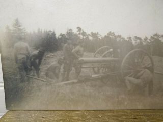 Vtg Rppc Pre Ww1 Wwi Photo Postcard Soldiers Lg Cannon Gun 4th Field Artillery
