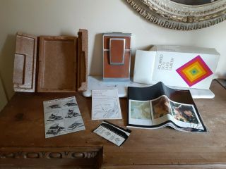 Vintage Polaroid Sx - 70 Land Camera Alpha 1 Brown Leather W/ Box & Papers