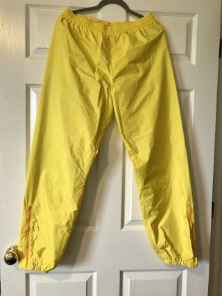 Vtg Ll Bean Women’s Gore Tex Packable Rain Pants Sz M X 30 Yellow 90s Waterproof