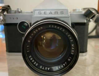 Sears (penatx) Tls 35mm Camera With 55mm F1.  4 Lens