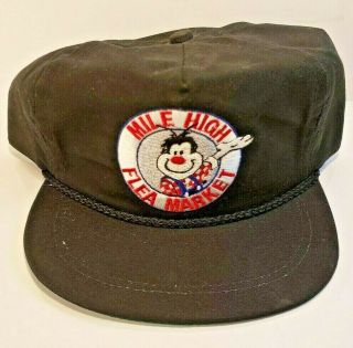 Vintage Mile High Flea Market Trucker Hat Black
