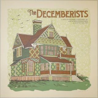 2009 The Decemberists - Holyoke Silkscreen Concert Poster S/n By Nate Duval