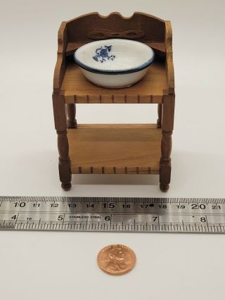 Vintage Dollhouse Miniature Washing Table 1:12 Reevesline
