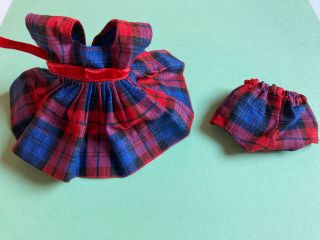 Vtg 1950s Vogue 8 " Ginny Red Blue Plaid Dress,  Bloomers