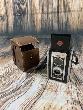 Kodak Duaflex Ii Antique Film Kodet Lens 620 Black Camera Vintage W/case