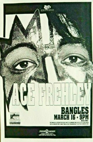 Ace Frehley Gig Poster 1995 Bangles Night Club Colorado 25 Years Old