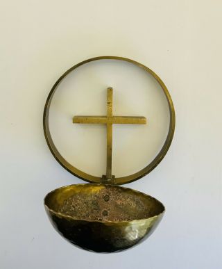 Vintage Brass/copper Holy Water Font Made In Germany