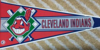 Vtg Cleveland Indians Full Size MLB baseball Pennant 90 ' s 3