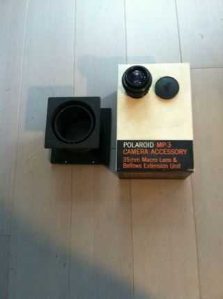 Vintage Polaroid Mp - 3 35mm Macro Lens & Bellows Extension Unit