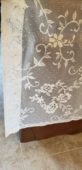 Rare Vintage Off White / Ivory Lace Curtain - 2 Panels