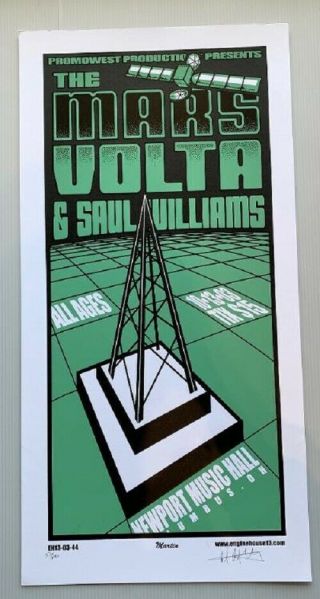 Mars Volta Concert Poster Mike Martin S/n 2003 Columbus