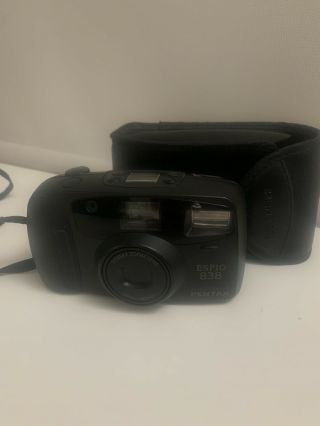 Pentax Espio 838 Black Point Shoot 35mm Film Camera 38 - 70mm Zoom Vintage
