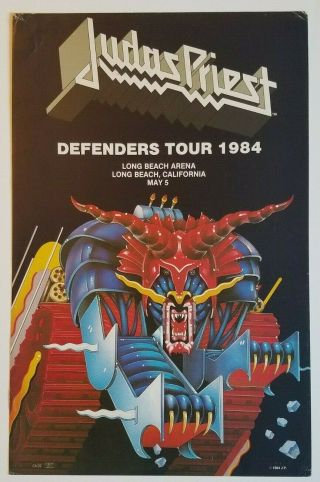 1984 Judas Priest Defenders Tour Concert Poster Long Beach Ca 13 " X 20 "