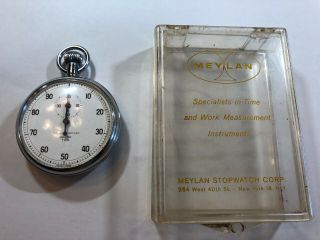 Vintage A R & J Meylan Pocket Stopwatch & Box 232 T.  M.  U Swiss Made Not -
