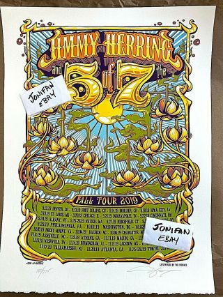 Jimmy Herring 2019 Tour Letterpress Poster Aj Masthay S/n /275 Widespread Panic