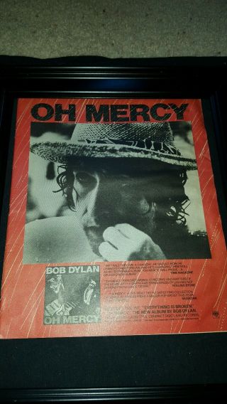 Bob Dylan Oh Mercy Rare Promo Ad Framed