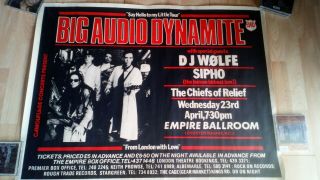 Big Audio Dynamite Concert Poster 1986 Empire Ballroom London Clash