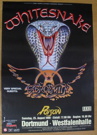 Whitesnake Aerosmith Poison Concert Poster 
