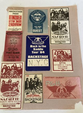 9 Vintage Backstage Passes For Aerosmith