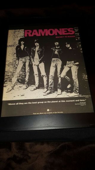 Ramones Rocket To Russia Rare Promo Poster Ad Framed