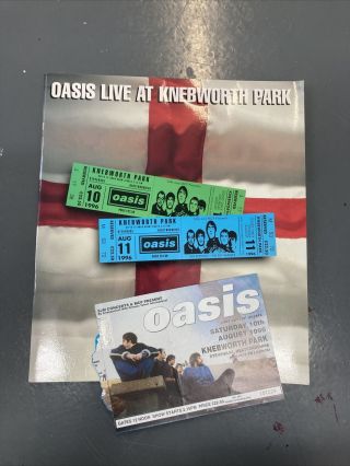 Oasis Live At Knebworth Park 1996 Official Programme & Ticket Rare Britpop