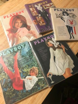 Vintage Playboy Magazines 1968 January,  February,  July,  October,  November