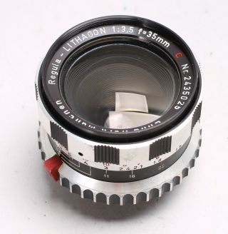 Enna Werk Munchen Regula Lithagon C 35mm F/3.  5 Lens No.  2435025