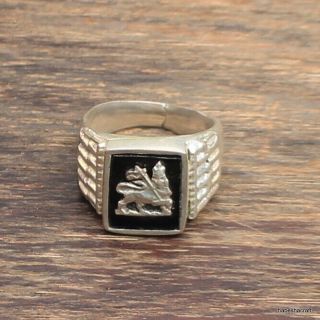 Ethiopia Haile Selassie Lion Of Judah Silver Ring.  Made In 1970s,  Silver Jewelry