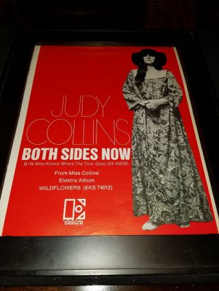 Judy Collins Both Sides Now Rare Promo Poster Ad Framed