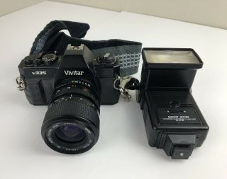 Vintage Vivitar V335 35mm Slr Film Camera W/ 35 - 70 Mm Lens M500t - Zoom Flash