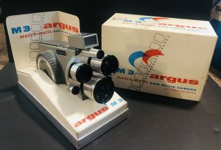 Argus M3 8mm Movie Camera With Exposure Meter In Display Box