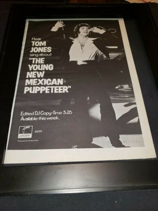 Tom Jones The Young Mexican Puppeteer Rare Promo Poster Ad Framed