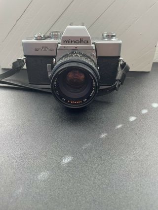 Vintage Minolta Srt 101 Slr 35mm Camera With F= 50mm 1:1.  7 Mc Pf Rokkor Lens