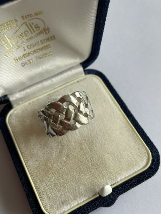 Vintage 925 Silver Celtic Braid Knot Weave Band Dress Ring Size O 8.  4 Gram