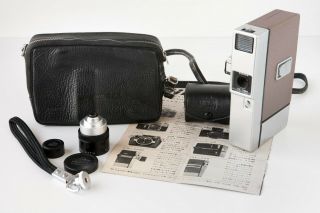 Vintage Nikon Nikkorex - 8 8mm Movie Camera & Nippon Kogaku Tele 2x Lens,  Cases