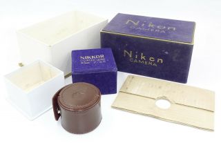 2x Nikon Vintage Blue/gold Felt Boxes And Leather Case.  Dr6786