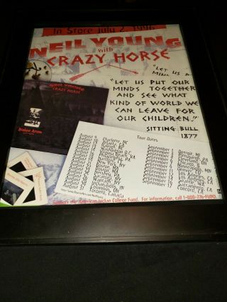 Neil Young & Crazy Horse Broken Arrow Rare Promo Poster Ad Framed