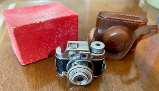 Toko Mighty Vintage Subminiature Spy Film Camera W/box And Leather Case