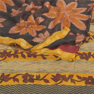 Sanskriti Vintage Red Sarees Pure Georgette Silk Printed Woven Sari Craft Fabric