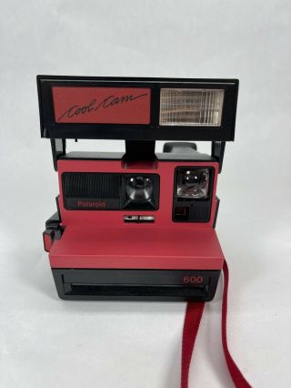 Vintage Polaroid Cool Cam Red 600 Instant Film Camera W/ Strap.